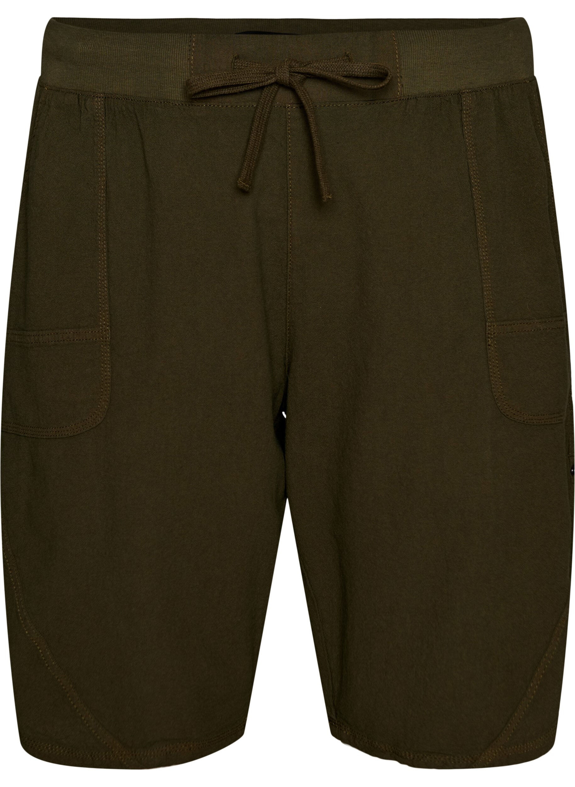 Zizzi Lockere Shorts aus Baumwolle mit Taschen, Gr&uuml;n, Packshot image number 0