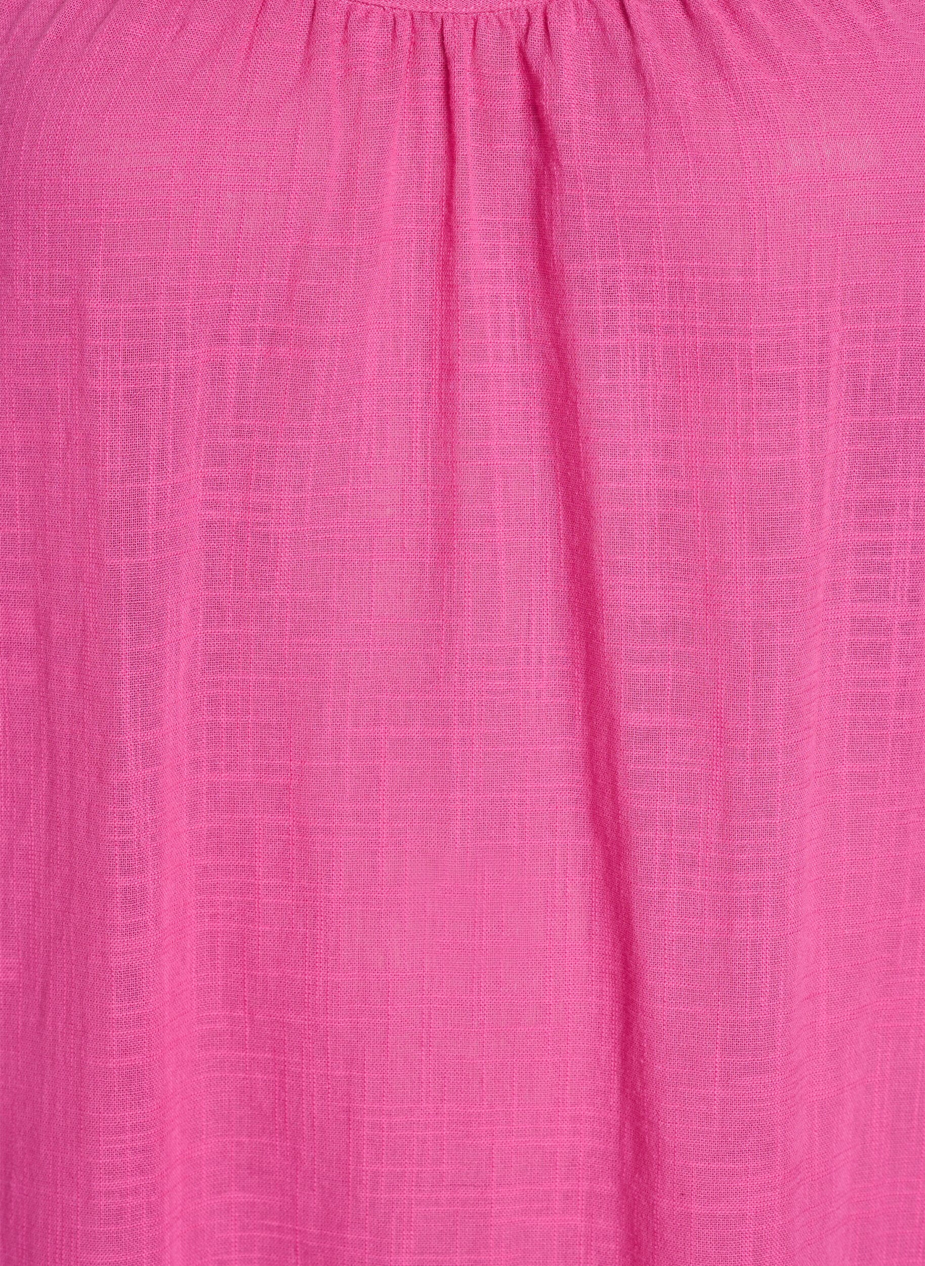Zizzi FLASH - Baumwollkleid mit Midi-L&auml;nge und Tr&auml;gern, Pink, Packshot image number 2