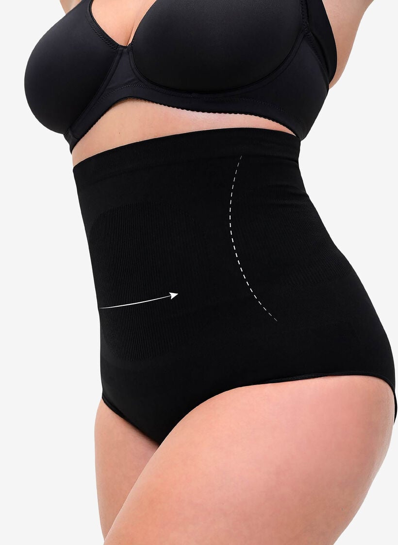 Hochtaillierter Shapewear Slip, Schwarz, Model image number 0
