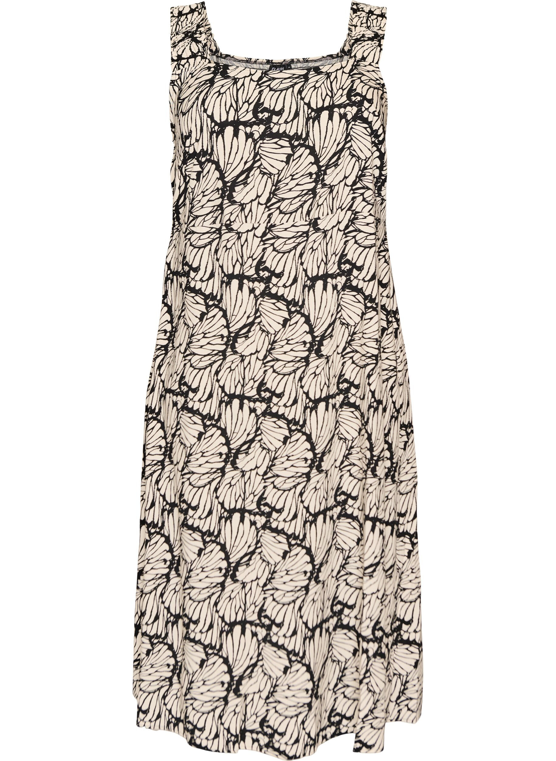 ZizziSommerkleid mit breiten Tr&auml;gern, Schwarz, Packshot image number 0