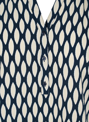 Bluse mit kurzen Ärmeln und V-Ausschnitt, Oval AOP, Packshot image number 2