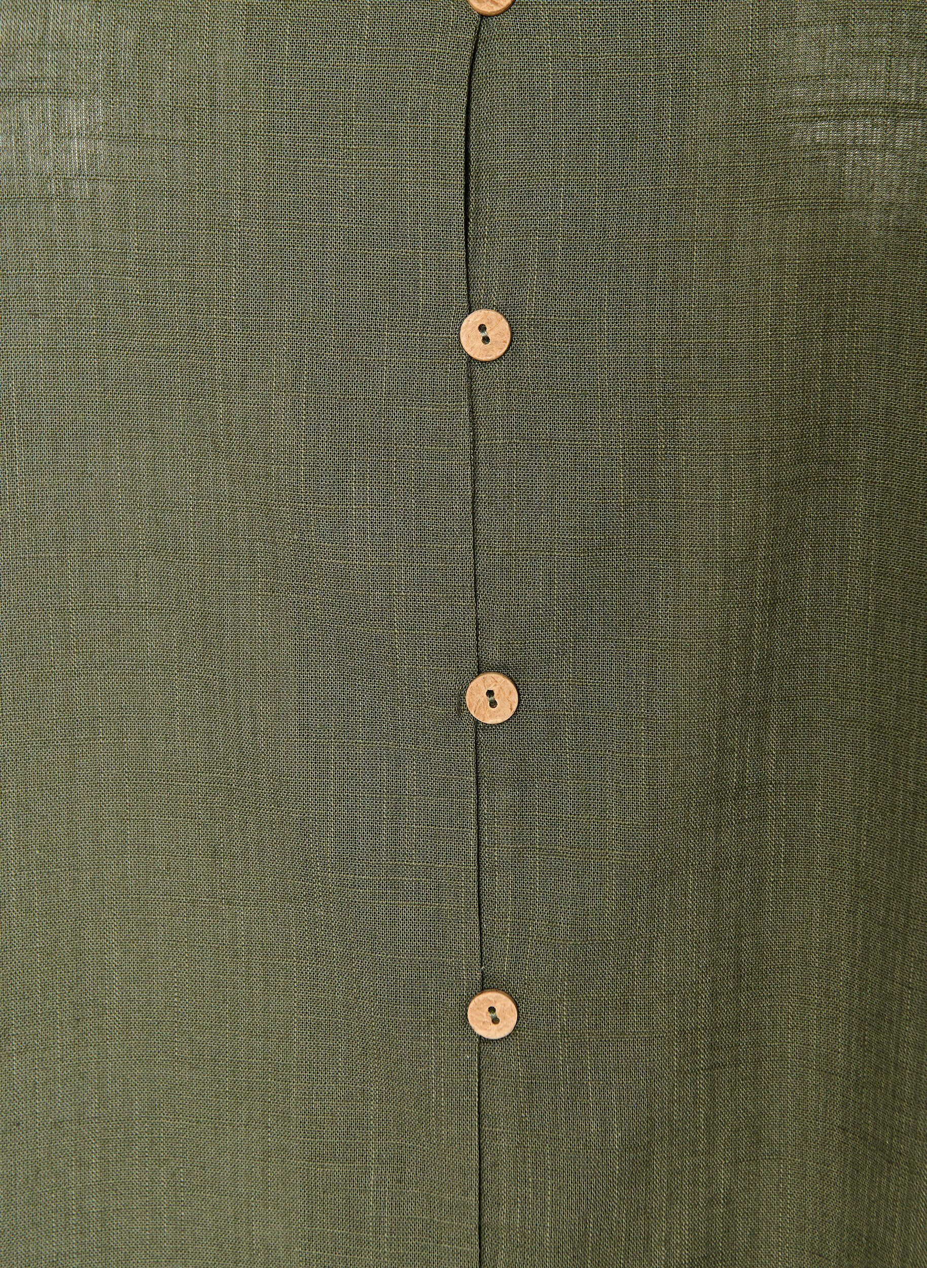 ZizziKurz&auml;rmelige Bluse aus Baumwolle mit V-Ausschnitt, Gr&uuml;n, Packshot image number 2