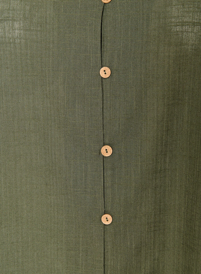 Kurz&auml;rmelige Bluse aus Baumwolle mit V-Ausschnitt, Gr&uuml;n, Packshot image number 2