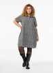 Kurzes Kleid aus texturiertem Jersey mit grafischem Karomuster, Vanille, Model image number 1