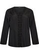 Hemdbluse mit Lochstickerei, Schwarz, Packshot image number 0