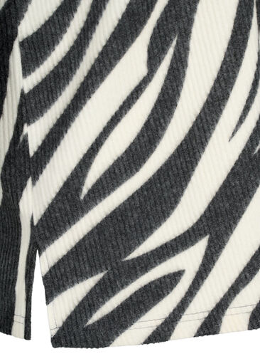 Bluse mit 3/4-Ärmeln und Zebramuster, White Zebra, Packshot image number 3