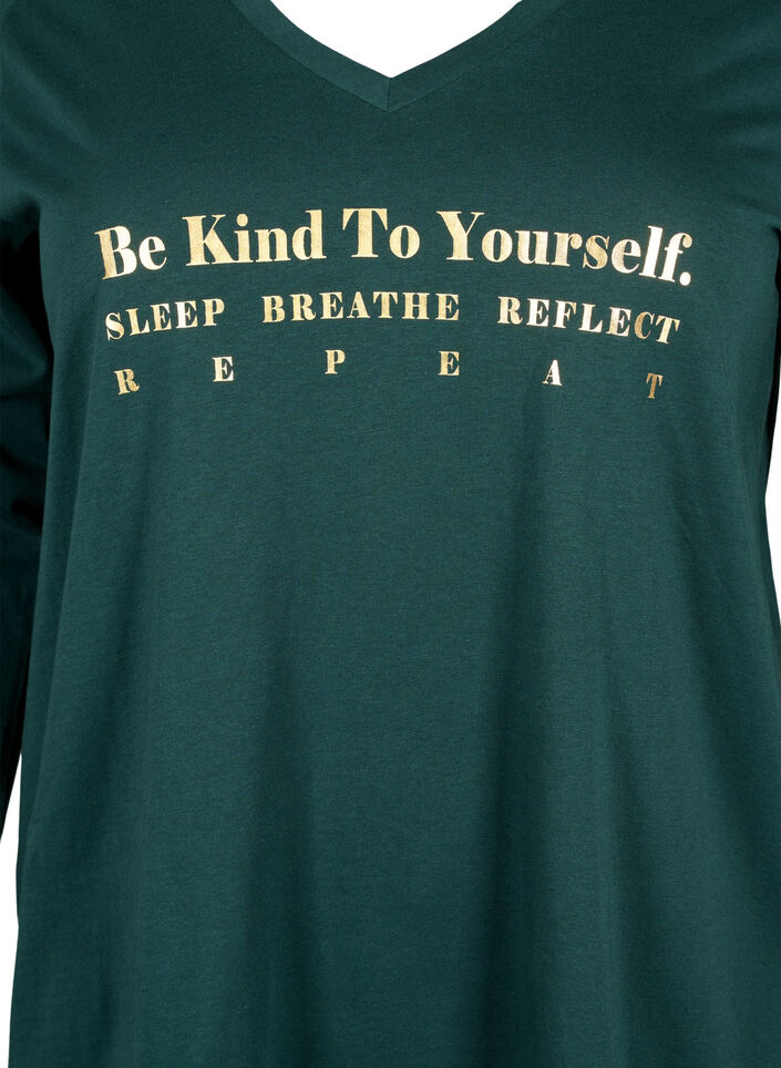 Nachthemd aus Baumwolle mit Text-Aufdruck, Scarab, Packshot image number 2