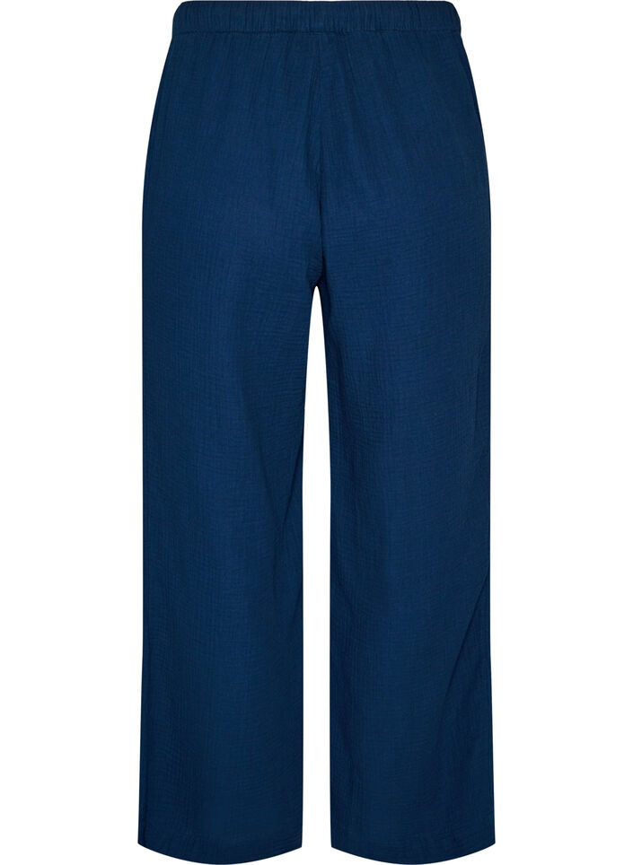 Lockere Pyjamahose aus Baumwoll-Musselin, Blau, Packshot image number 1