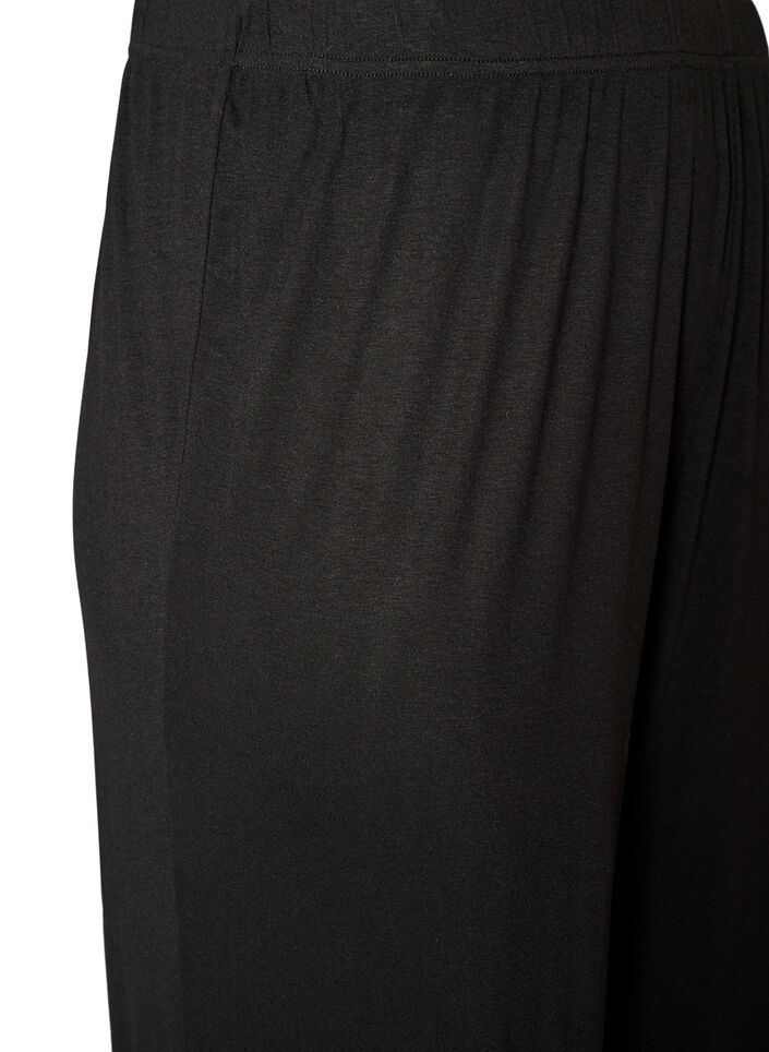 Lockere Pyjamahose aus Viskose mit elastischem Bund, Schwarz, Packshot image number 2
