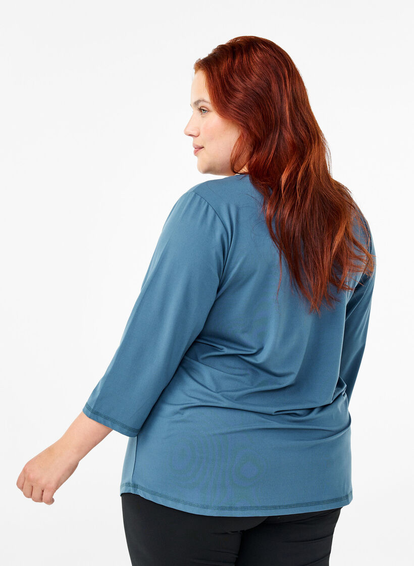  Trainingsbluse mit 3/4 &Auml;rmeln, Petrol, Model image number 2
