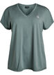 Lockeres Trainings-T-Shirt mit V-Ausschnitt, Gr&uuml;n, Packshot image number 0