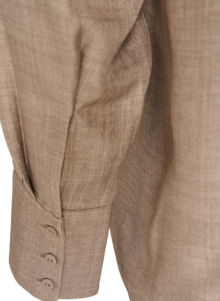 Lockere Bluse mit V-Ausschnitt, Braun, Packshot image number 3