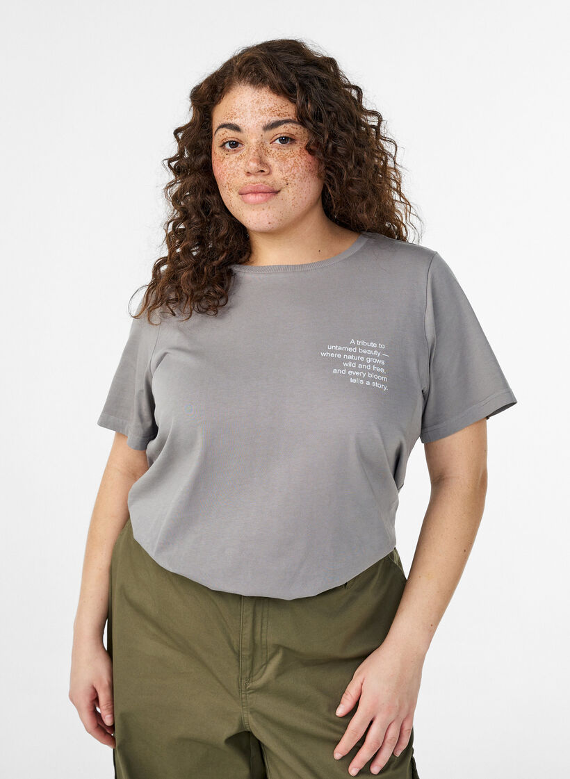 T-Shirt aus Baumwolle mit Print auf Vorder- und R&uuml;ckseite, 9990, Model image number 0
