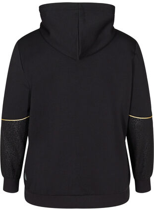 Sweatshirt mit Print und Kapuze, Black, Packshot image number 1