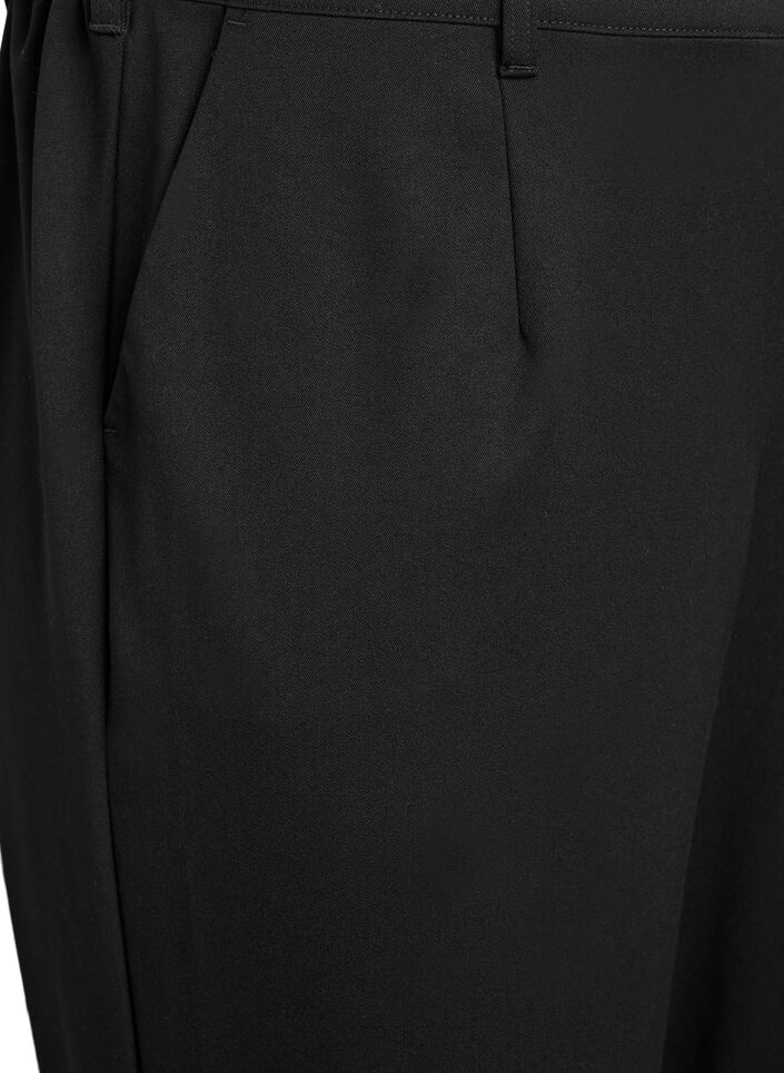 Hose mit hoher Taille und elastischem Bund hinten, Schwarz, Packshot image number 2