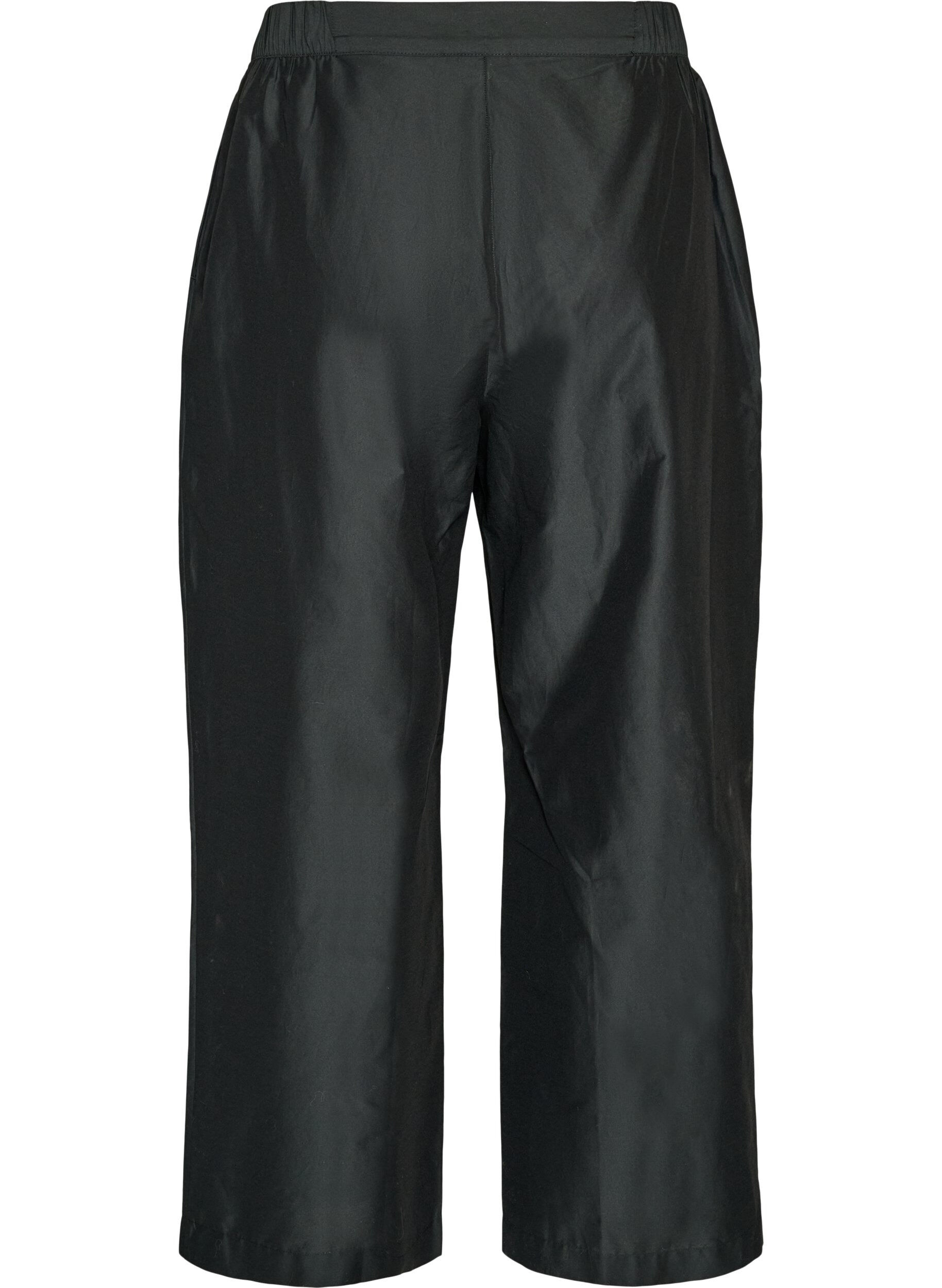 ZizziHose aus Baumwolle mit bestickten Cut-outs, Schwarz, Packshot image number 1