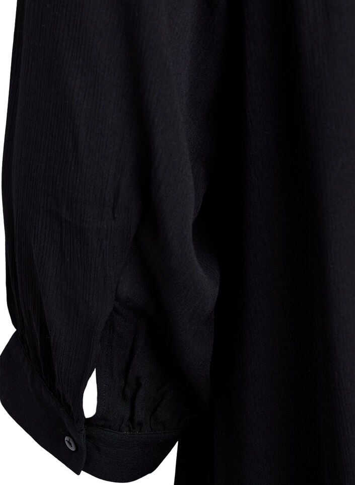 Tunika aus Viskose mit 3/4-Ärmeln und A-Linie, Schwarz, Packshot image number 3