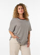 Gestreiftes T-Shirt aus TENCEL&trade; Lyocell, Braun, Model image number 0