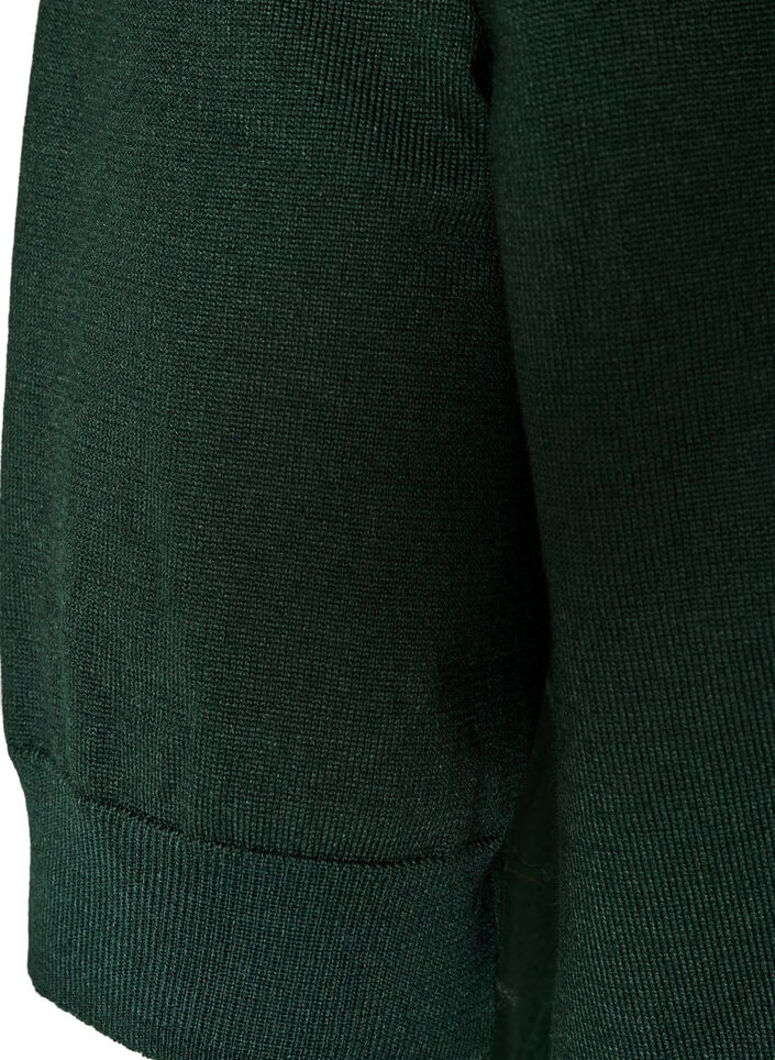 Fein gestrickte Bluse mit kurzen &Auml;rmeln, Gr&uuml;n, Packshot image number 3