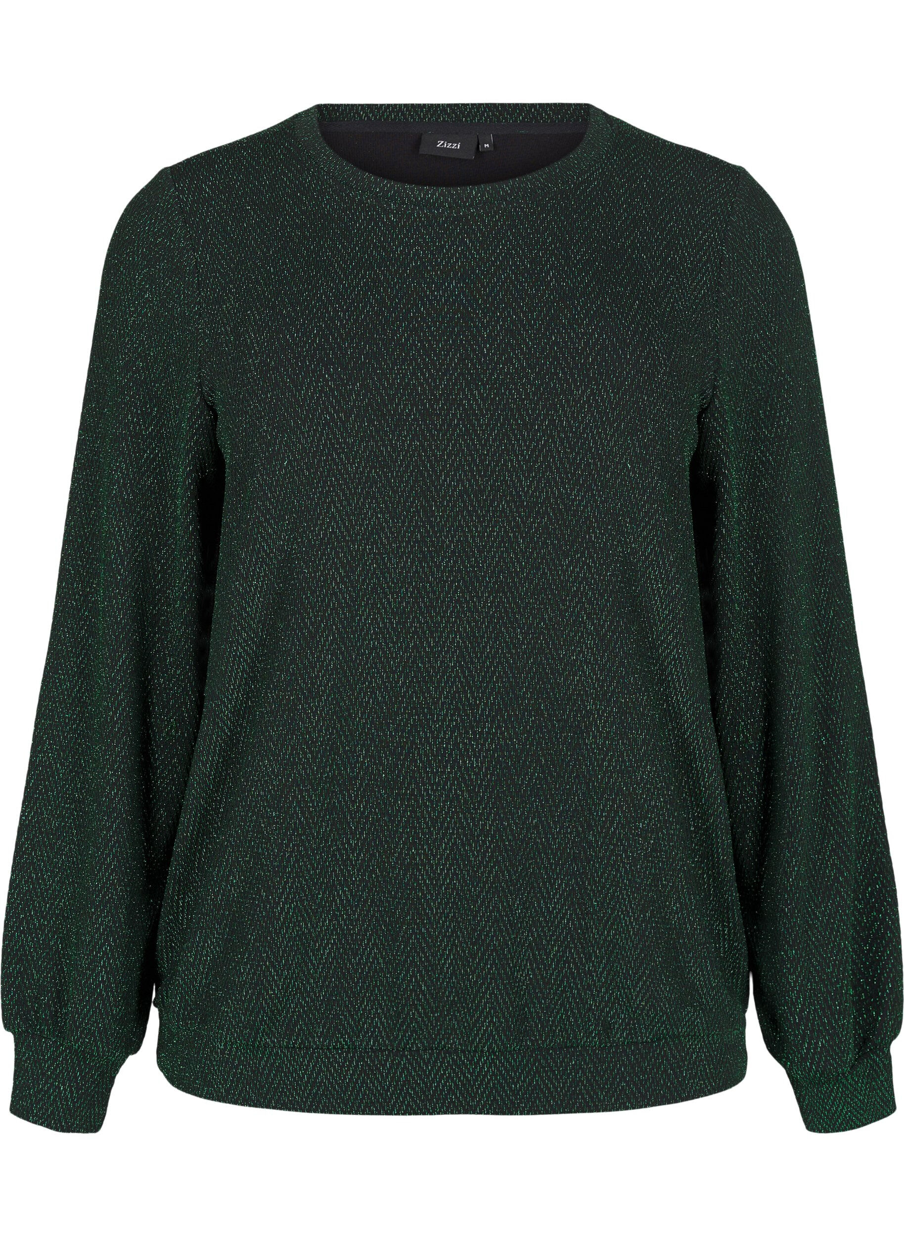 Zizzi Bluse mit Schimmermuster, Scarab ZigZagShimmer, Packshot image number 0