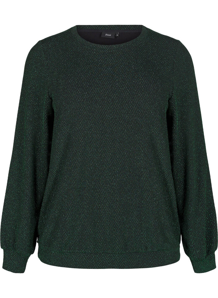 Bluse mit Schimmermuster, Scarab ZigZagShimmer, Packshot image number 0