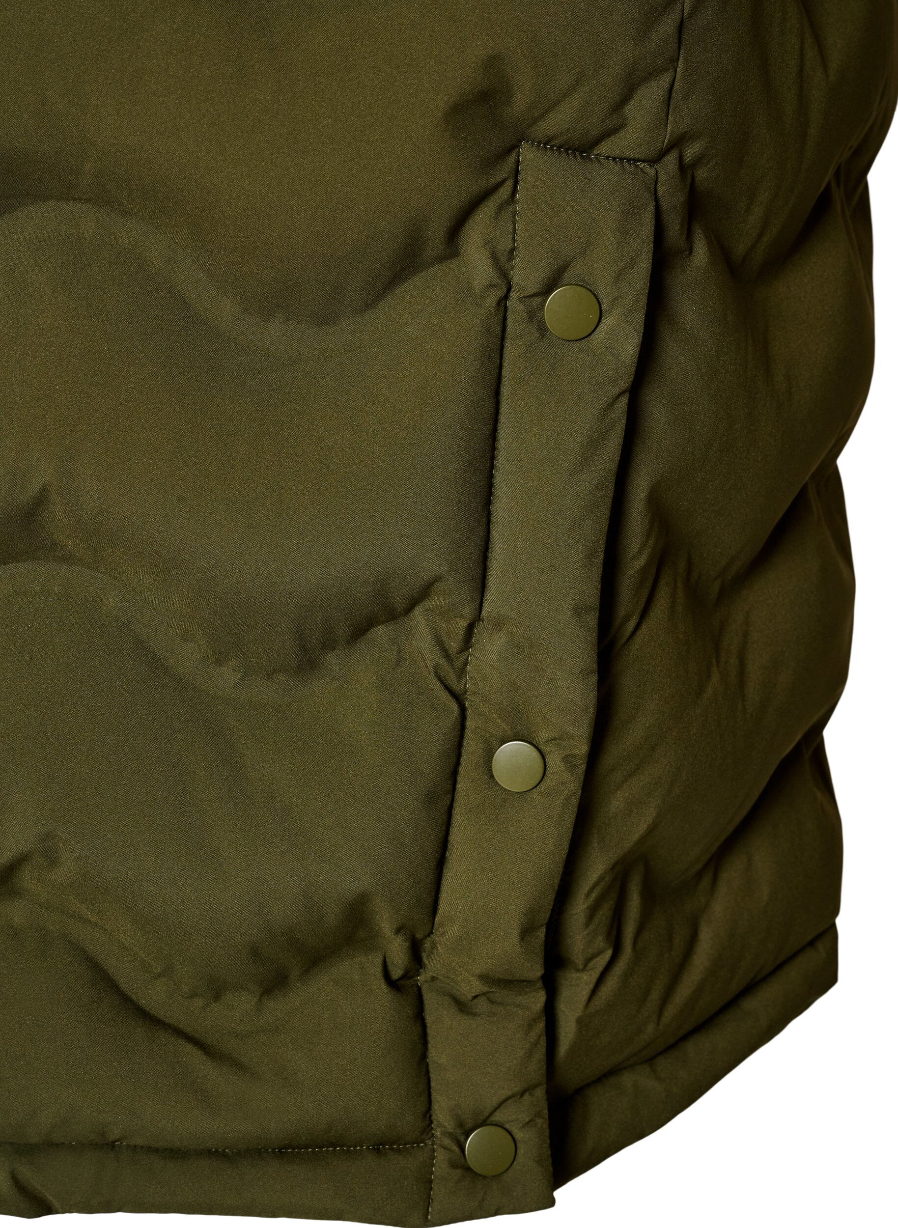 ZizziLange Kapuzen-Steppjacke mit Wellenmuster, Gr&uuml;n, Packshot image number 4