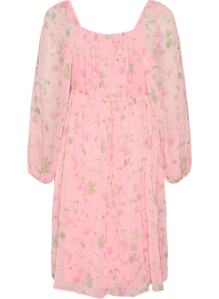 Partykleid aus Chiffon mit langen &Auml;rmeln, Rot, Packshot image number 1