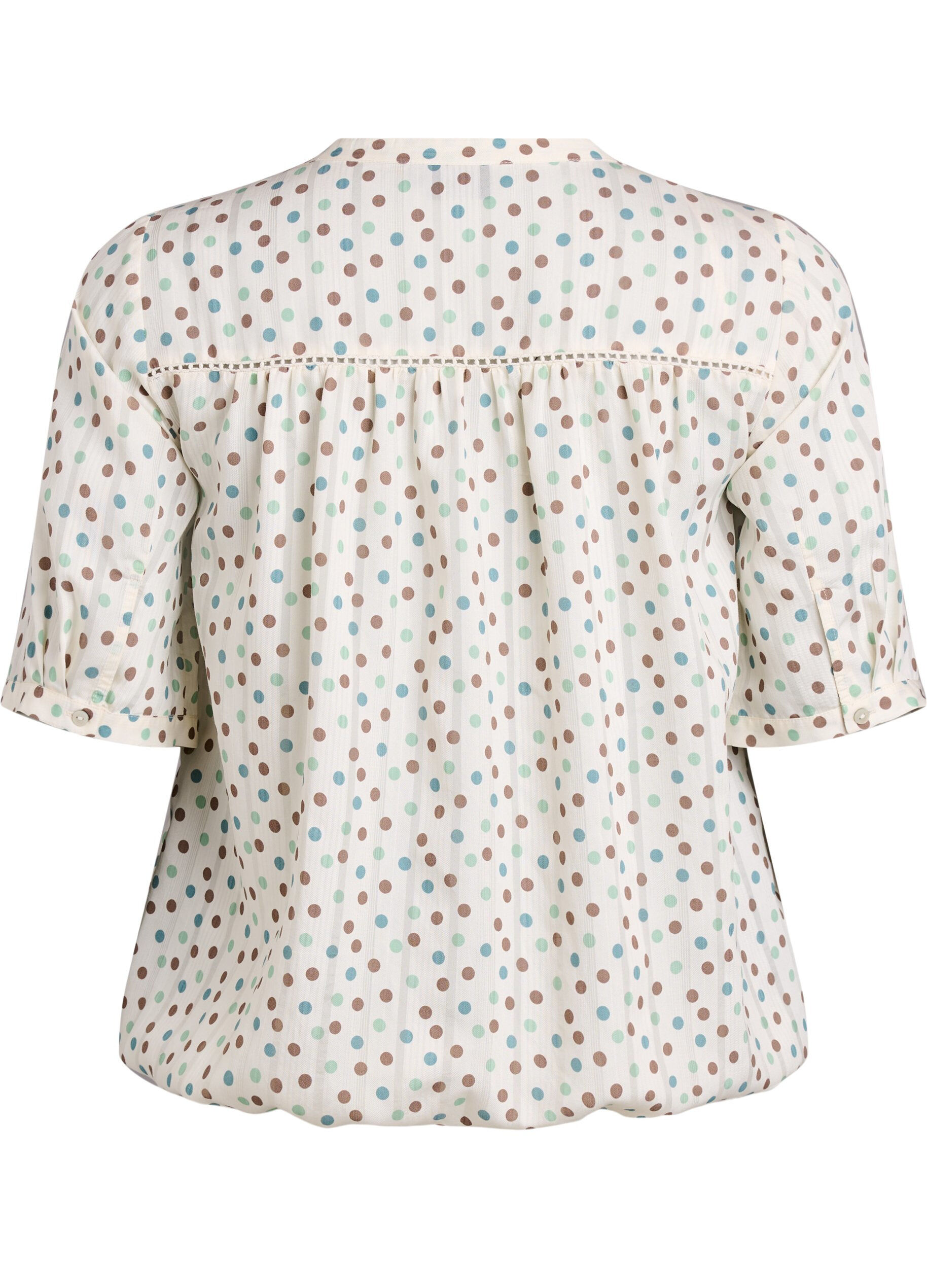 Zizzi Bluse mit Print und 1/2-&Auml;rmeln, Wei&szlig;, Packshot image number 1