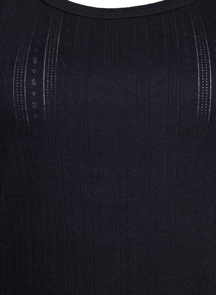 Nachthemd aus Bio-Baumwolle mit Strukturmuster, Schwarz, Packshot image number 2