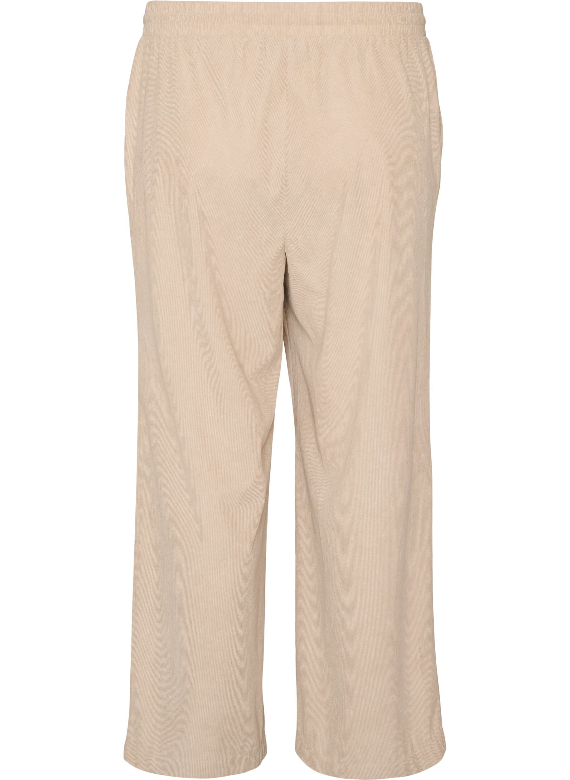 ZizziCordhose mit weitem Bein und hoher Taille, Beige, Packshot image number 1