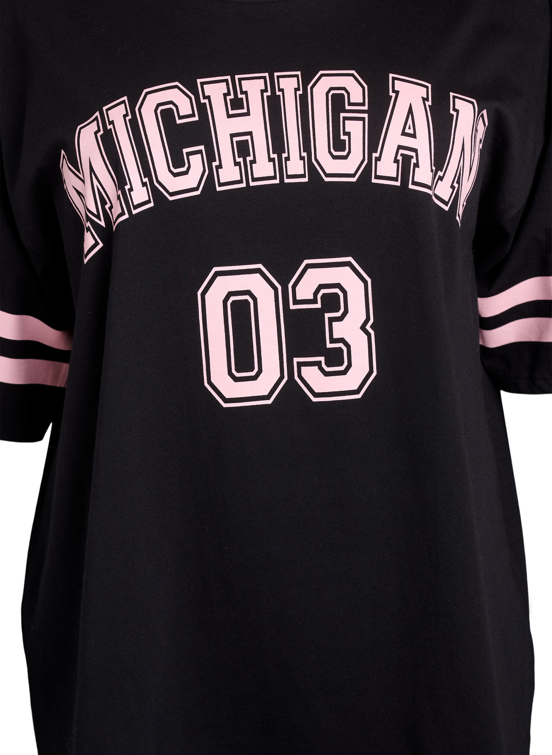 Zizzi Sportliches Oversize-College-T-Shirt, Schwarz, Packshot image number 2