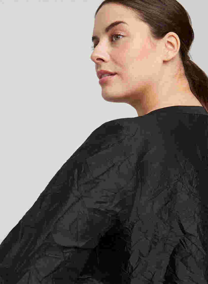 Strukturierte Jacke mit V-Ausschnitt, Black, Model image number 2
