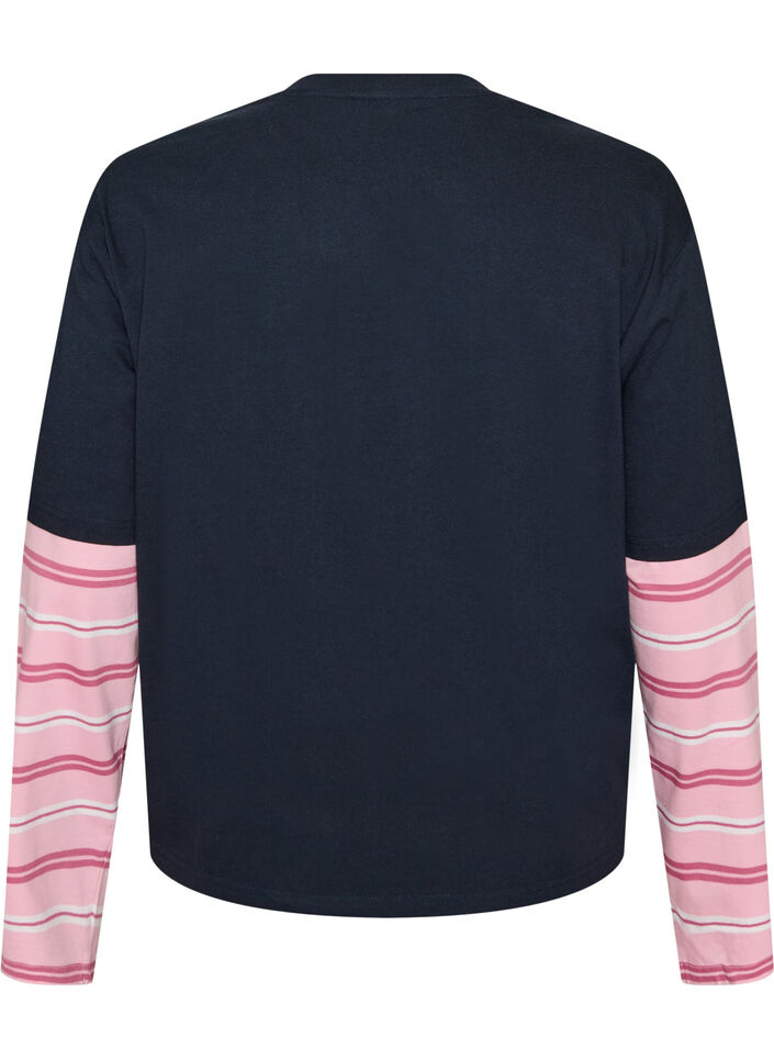 T-Shirt mit sportlichem Lagenlook, Blau, Packshot image number 1