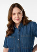 Hemdkleid aus Denim mit kurzen Ärmeln, Blau, Model image number 2
