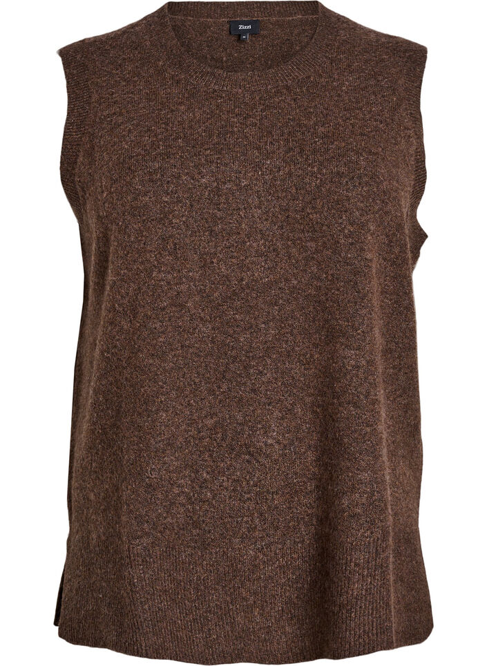 Strickweste mit Rippb&auml;ndern, Gr&uuml;n, Packshot image number 0