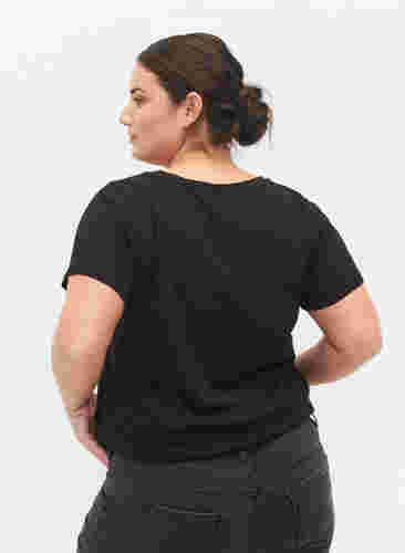 Kurzärmeliges Baumwoll-T-Shirt mit Print, Black Rock, Model image number 1