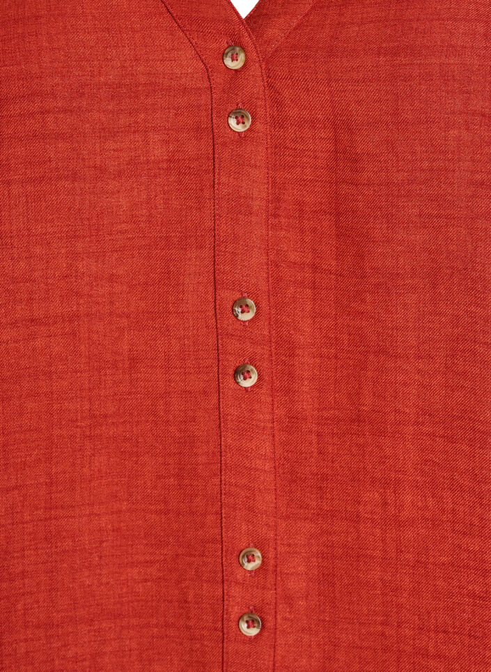 Hemdbluse mit V-Ausschnitt und kurzen &Auml;rmeln, Rot, Packshot image number 2