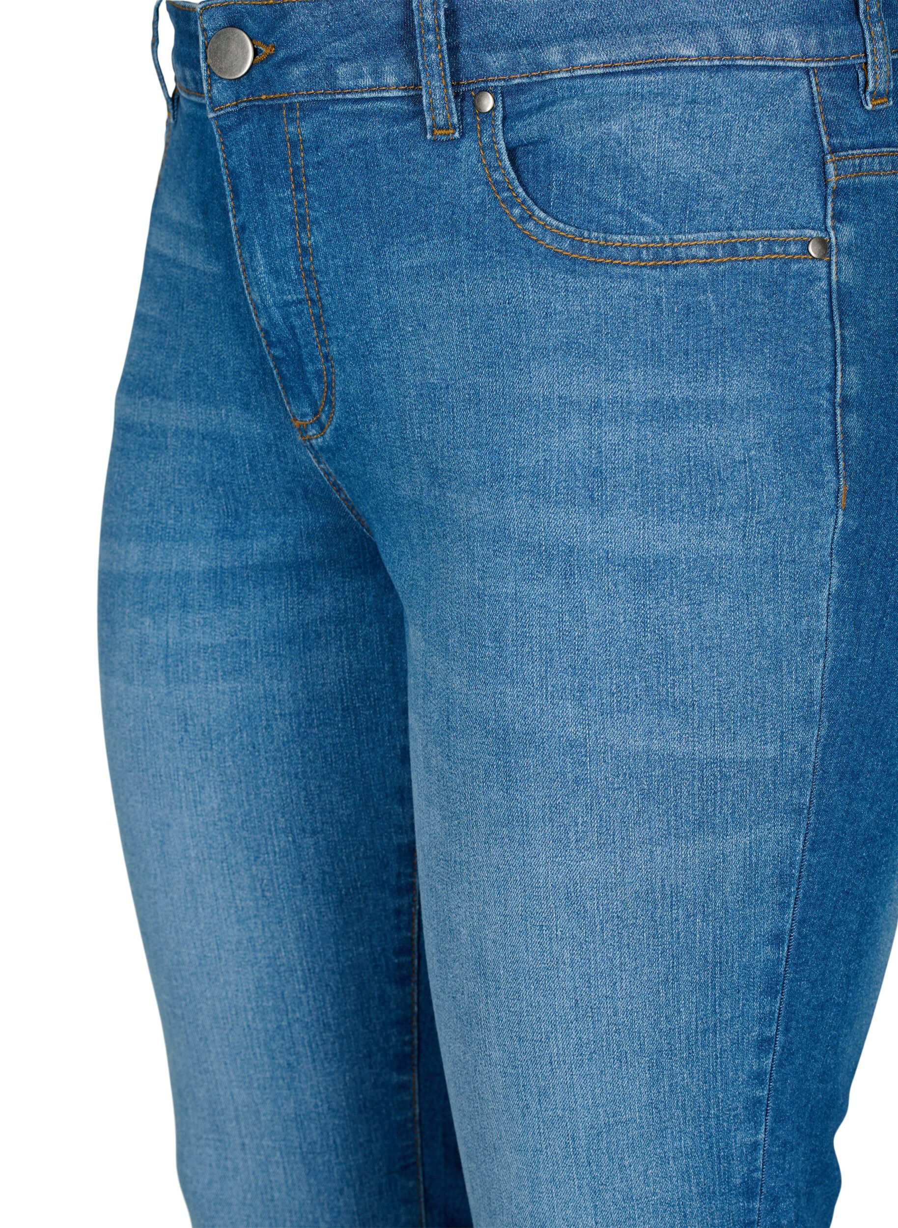 Zizzi Emily Jeans mit regul&auml;rer Taille und schlankem Schnitt, Blue denim, Packshot image number 2