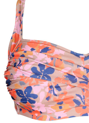 Bedrucktes Bikini-Top, Retro Flower, Packshot image number 2