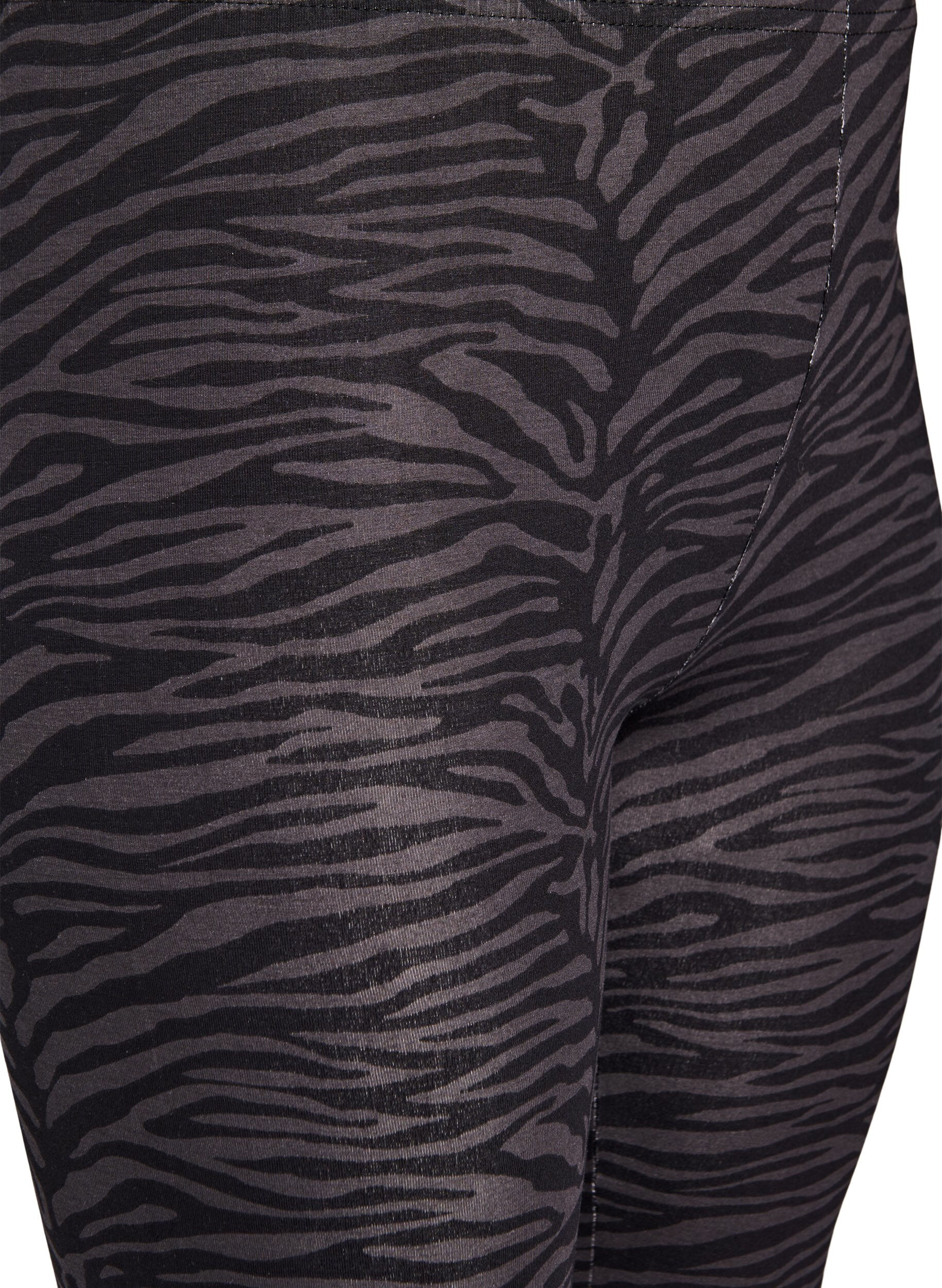 Zizzi Viskose Leggings mit Druck, Schwarz, Packshot image number 2