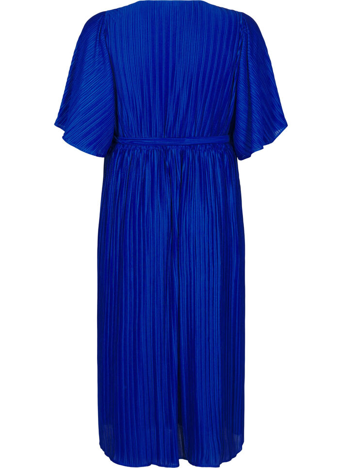 Midikleid mit Plisseefalten und Fledermaus&auml;rmeln, Blau, Packshot image number 1