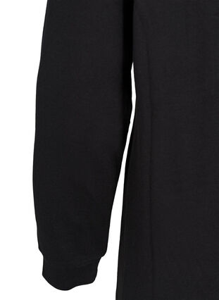Sweatshirt-Kleid mit V-Ausschnitt, Black, Packshot image number 3