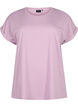 Kurz&auml;rmeliges T-Shirt aus einer Baumwollmischung, lila, Packshot image number 0