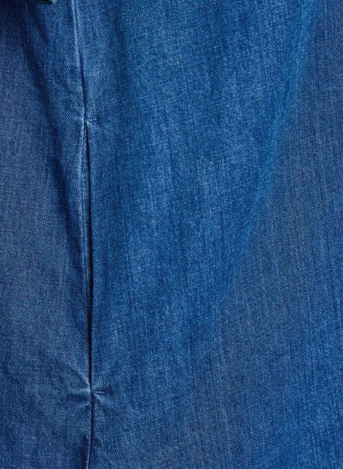 Jeanskleid mit Kn&ouml;pfen und Bindedetail, Blau, Packshot