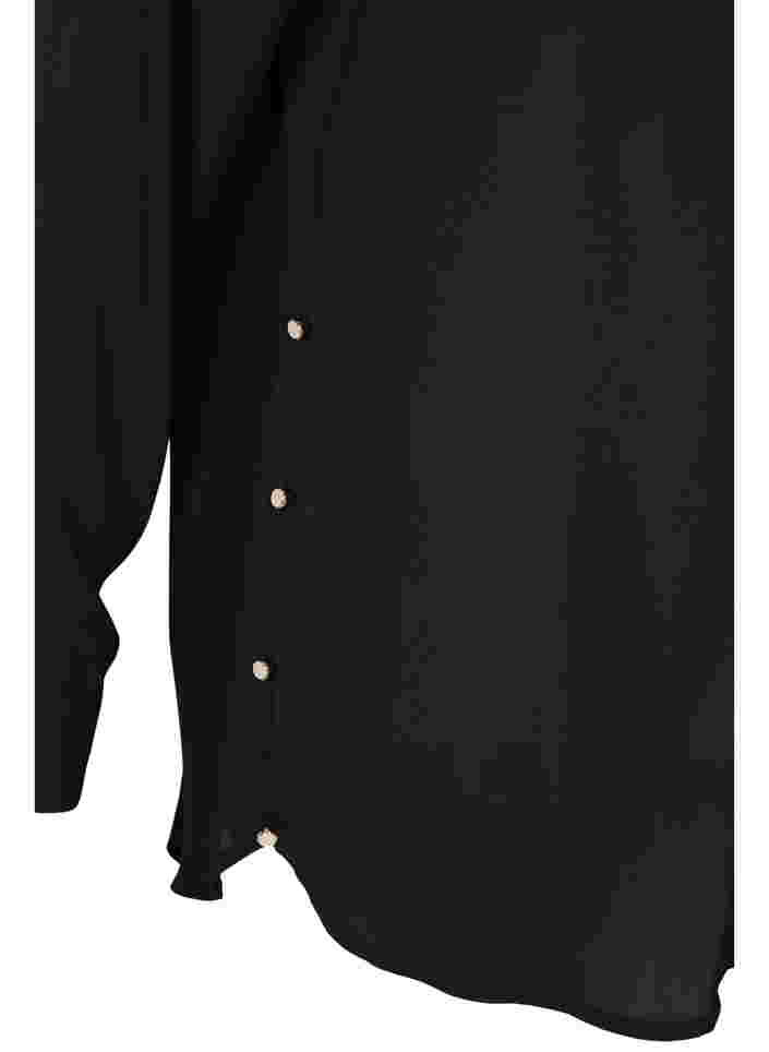 Langarmhemd mit Rüschenkragen, Black, Packshot image number 3