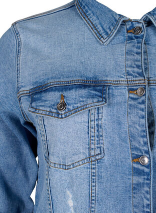 Kurze Denim-Jacke aus Baumwolle, Light blue denim, Packshot image number 2
