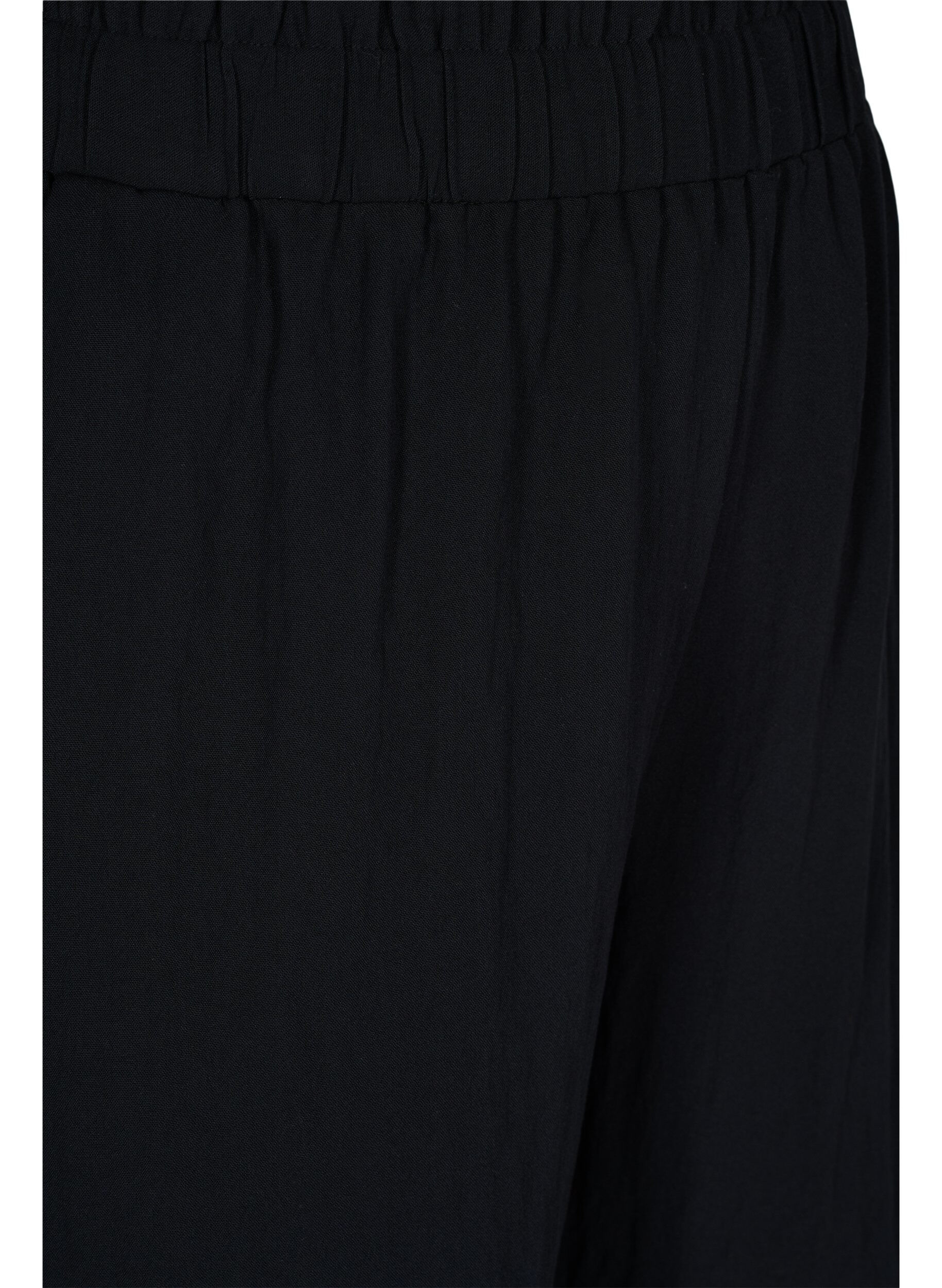 Zizzi Lockere kurze Hose aus Viskose, Black, Packshot image number 2