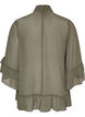 Bluse mit Bindeband und R&uuml;schendetails, Grau, Packshot image number 1