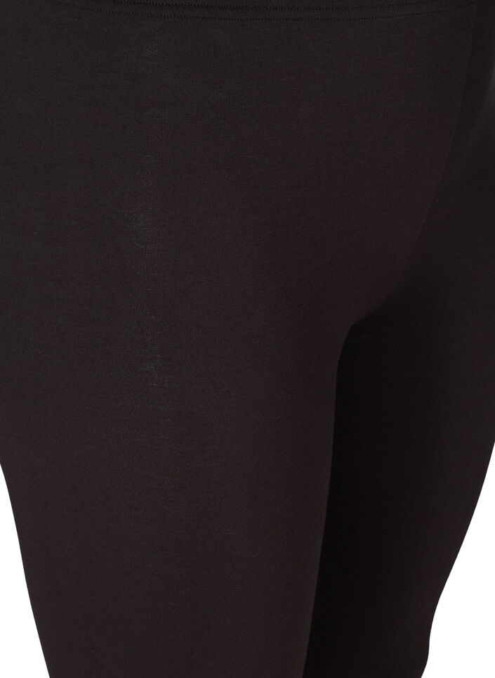 Basic 3/4-Leggings mit R&uuml;schendetail, Schwarz, Packshot image number 2