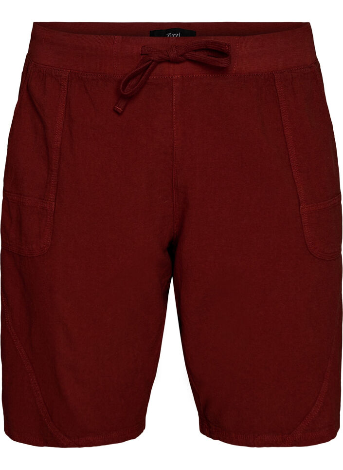 Lockere Shorts aus Baumwolle mit Taschen, Rot, Packshot image number 0